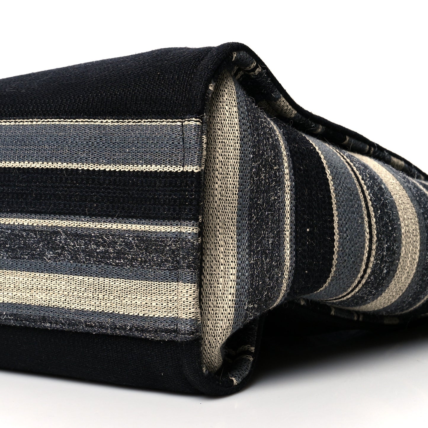 Canvas Striped Extra Large Deauville Tote Black Grey