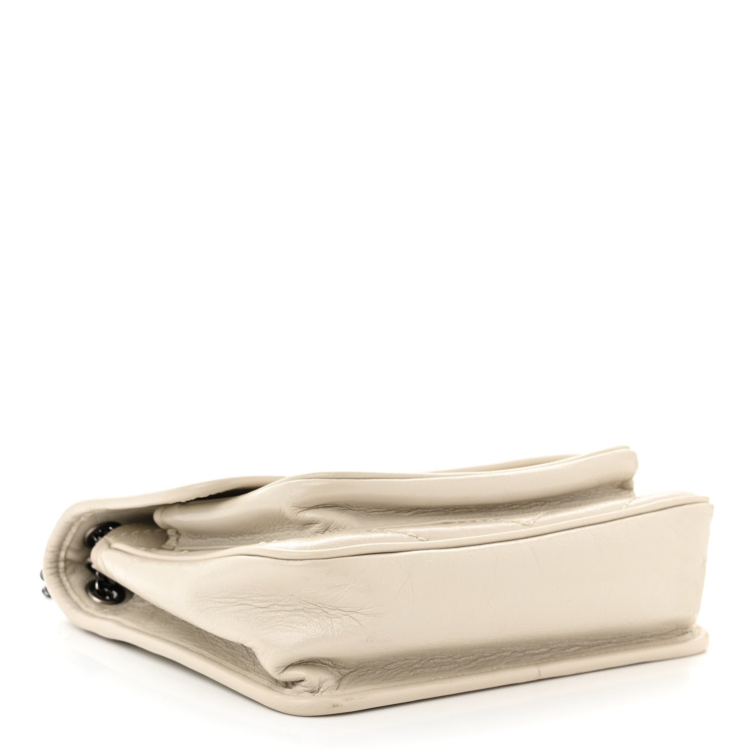 Saint Laurent Crinkled Calfskin Matelasse Monogram Baby Niki Chain Satchel Ivory 4 of 10