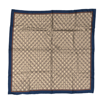 Gucci Silk Monogram GG Star Square Scarf Navy Yellow 1 of 3