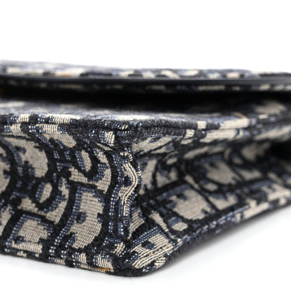 Christian Dior Oblique Saddle Chain Pouch Blue 10 of 12