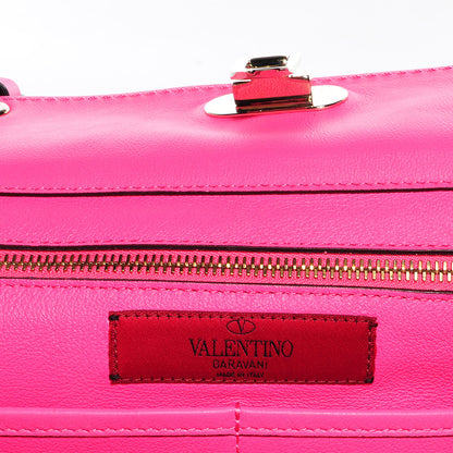 Valentino Garavani Vitello Medium Rockstud Tote Fuxia Fluo 8 of 9
