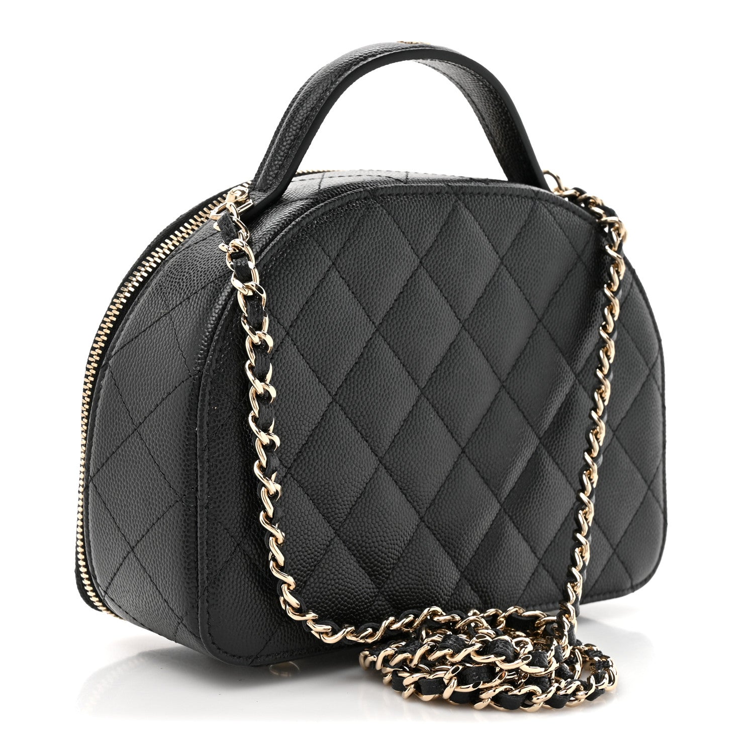 Chanel Caviar Quilted Top Handle Vanity Case Black 3 of 11