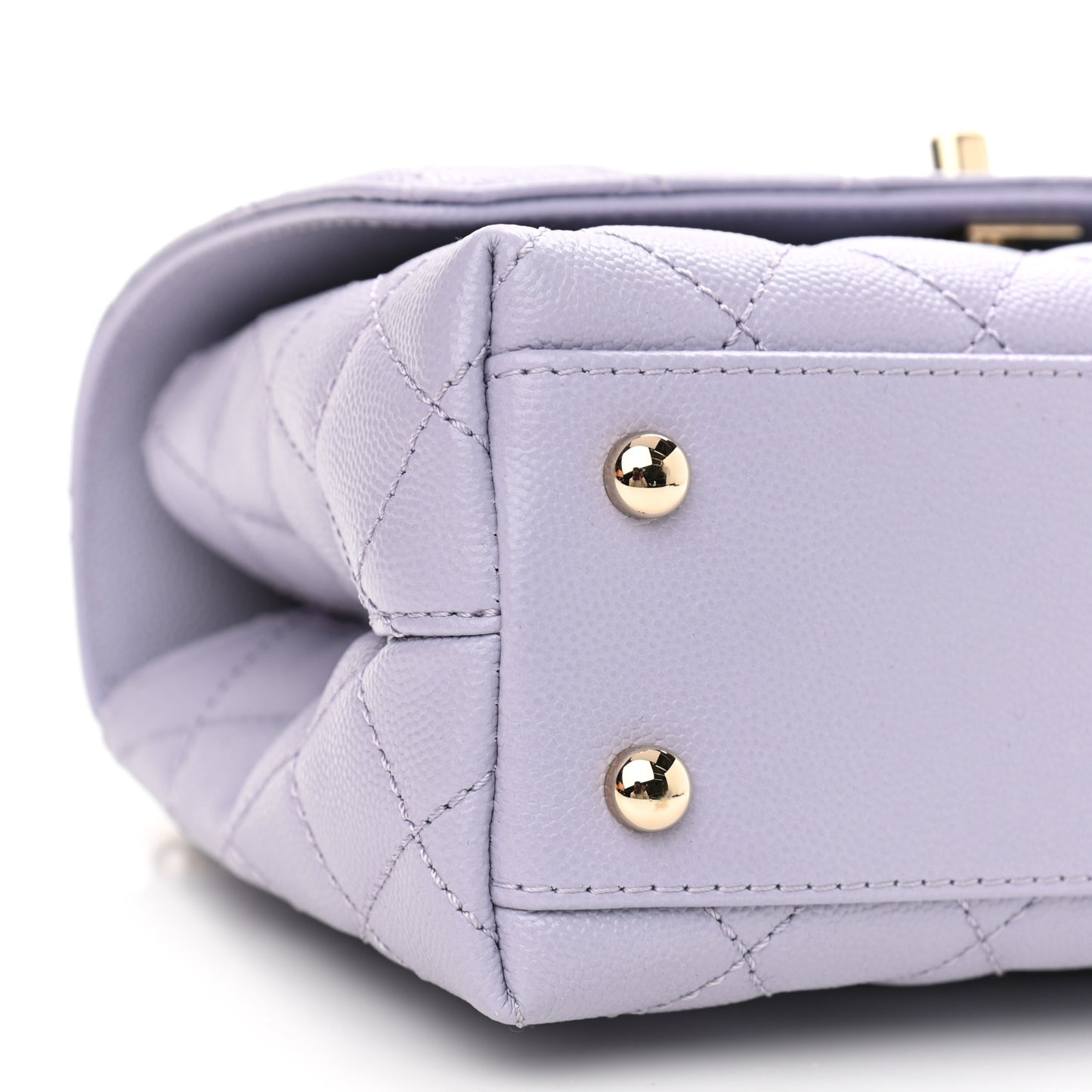 Caviar Quilted Mini Coco Handle Flap Light Purple