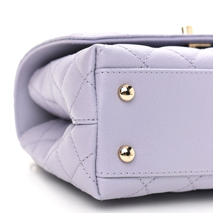Chanel Caviar Quilted Mini Coco Handle Flap Light Purple 8 of 10