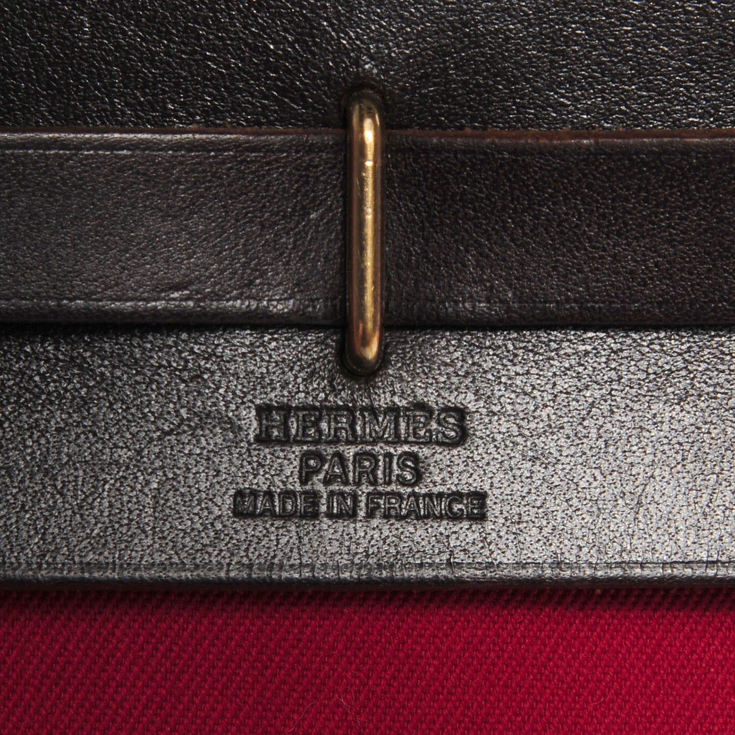 Hermes Vache Calfskin Toile Herbag TPM Red Orange 6 of 9
