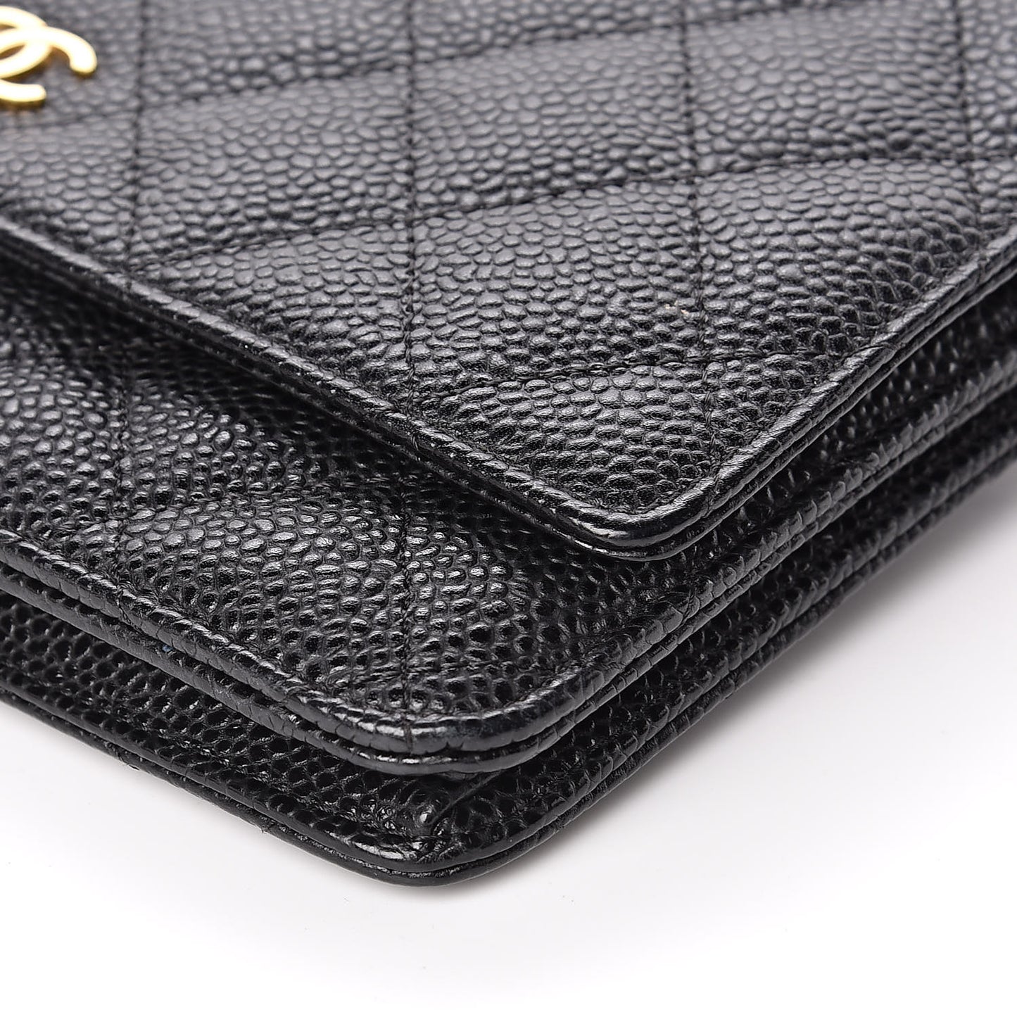 Caviar Quilted Wallet On Chain WOC Black