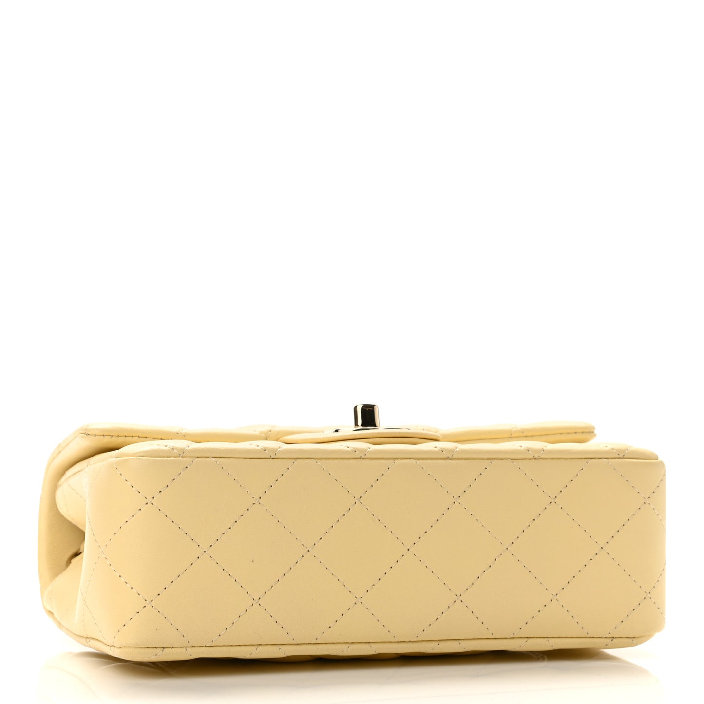 Lambskin Quilted Mini Rectangular Flap Yellow