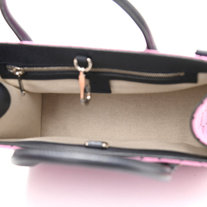 Gucci Monogram Multicolor Textured Dollar Calfskin Small Retro Interlocking G Tote Bag Pink Blue 4 of 9