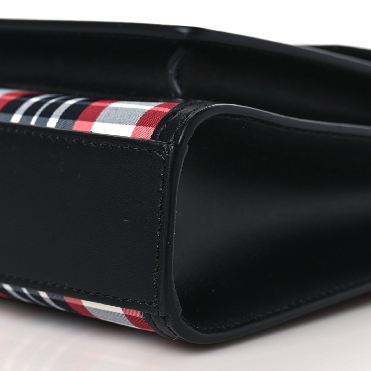 Calfskin Nylon Tartan Mini Pocket Bag Bright Red