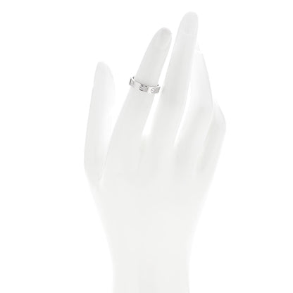 Cartier 18K White Gold Diamond 4mm LOVE Wedding Band Ring 47 4 2 of 5