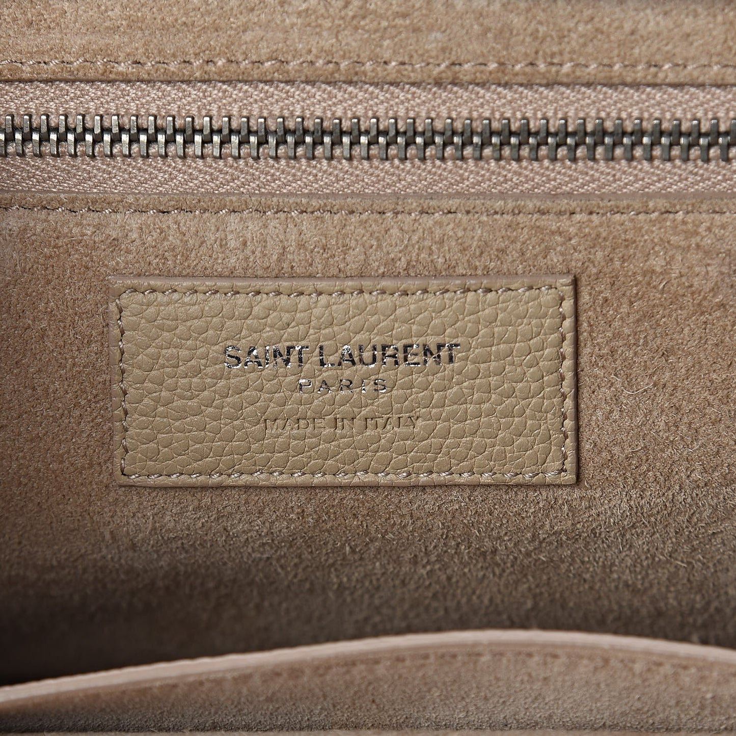 Grained Calfskin Small Rive Gauche Dark Beige