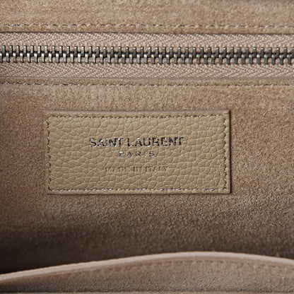 Saint Laurent Grained Calfskin Small Rive Gauche Dark Beige 6 of 11