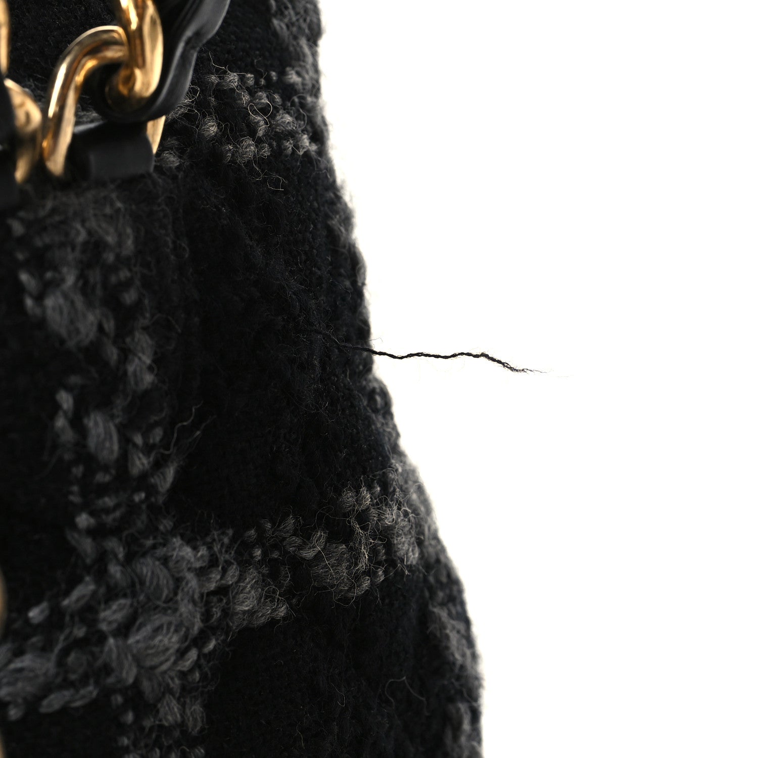 Chanel Wool Tweed Elegant Backpack Black Grey 10 of 10