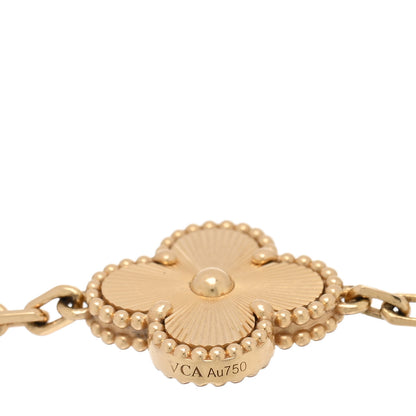 Van Cleef & Arpels 18K Yellow Gold 5 Motifs Guilloche Vintage Alhambra Bracelet 4 of 4