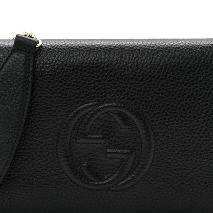 Gucci Pebbled Calfskin Soho Wallet On Chain Black 7 of 10