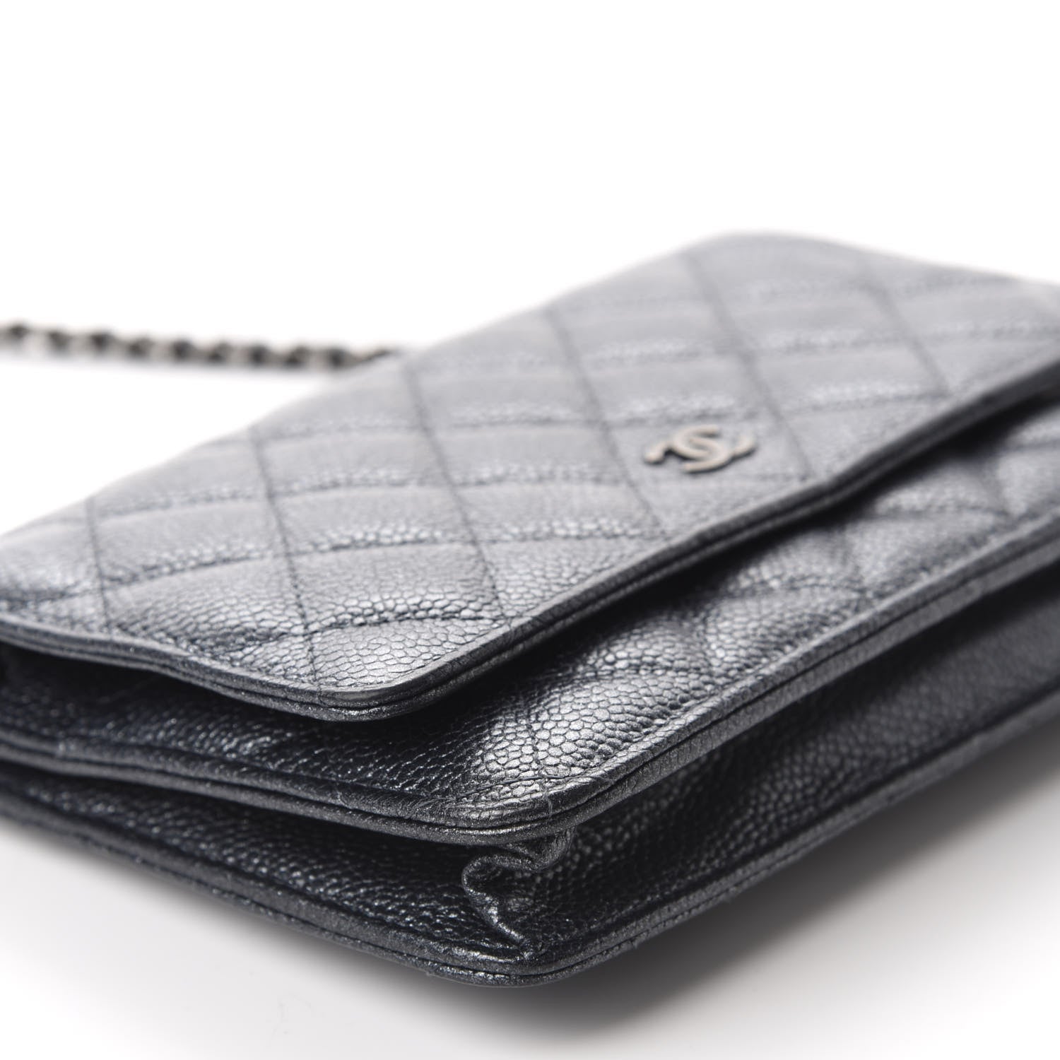 Chanel Iridescent Caviar Quilted Wallet On Chain WOC Black 6 of 12