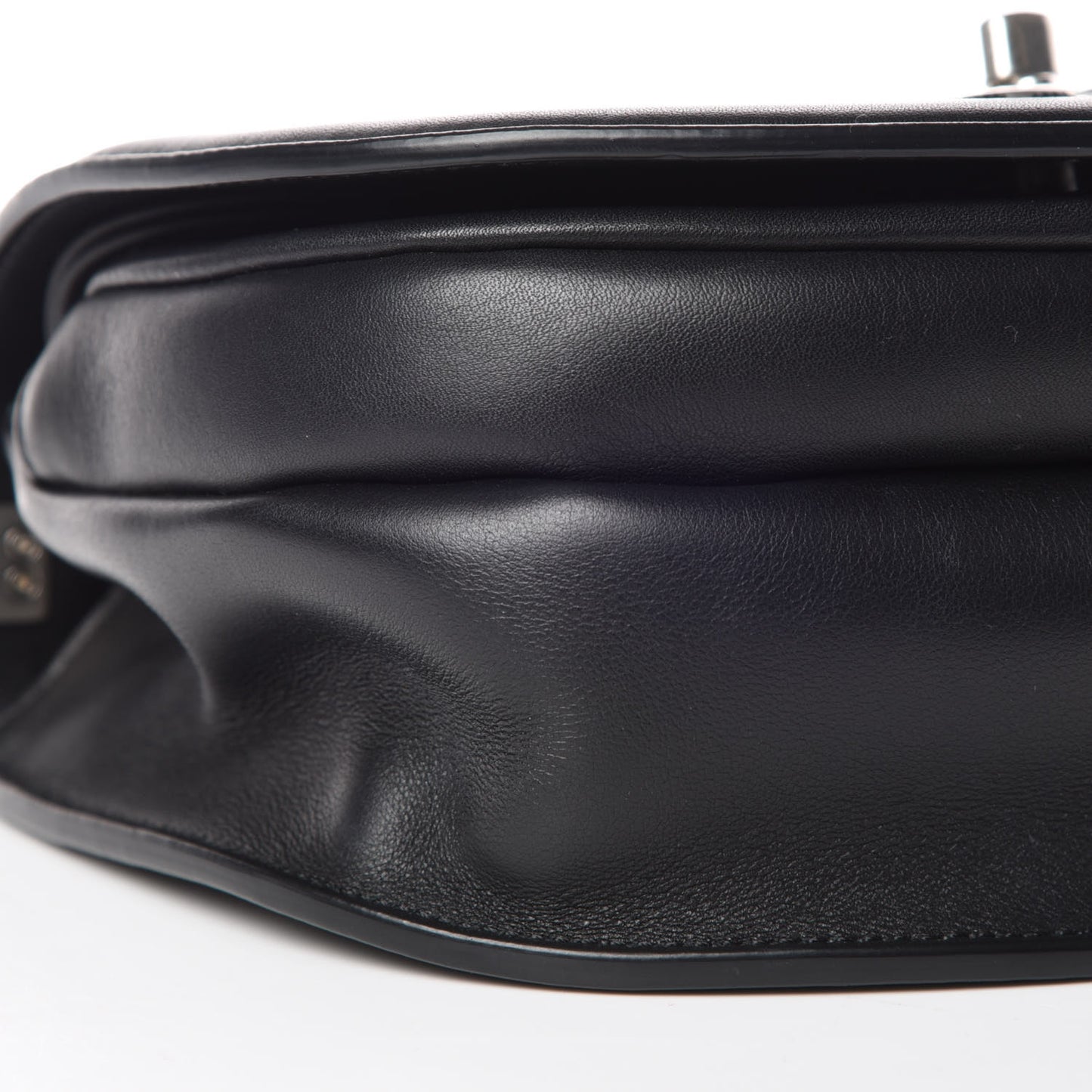 Calfskin Coco Eyelets Small Flap Bag Black
