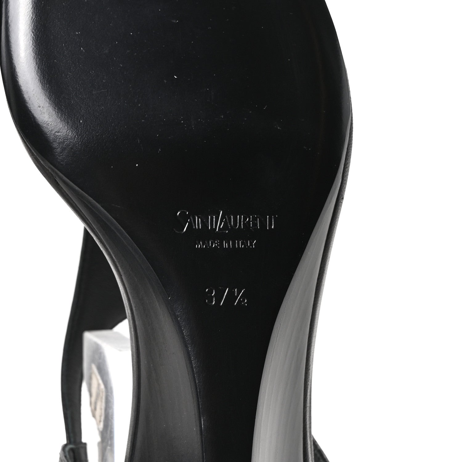 Saint Laurent Nappa Cassandra Monogram Bridget 40 Wedge Sandals 37.5 Black 14 of 18