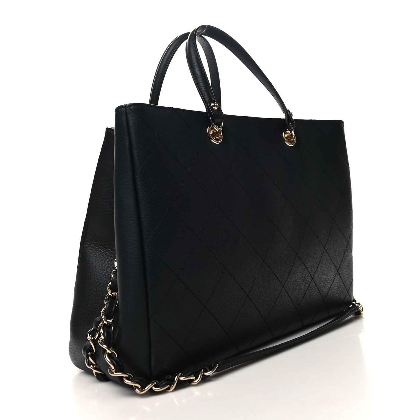 Bullskin Stitched Medium Shopping Bag Black