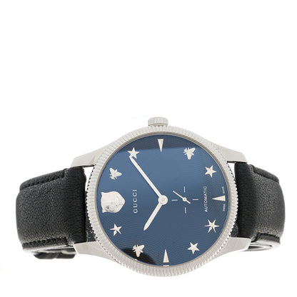 Gucci Stainless Steel Calfskin 40mm G-Timeless Charm Automatic Watch Black 2 of 4