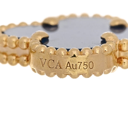 Van Cleef & Arpels 18K Yellow Gold Blue Agate 5 Motifs Vintage Alhambra Bracelet 3 of 4