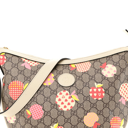 Gucci GG Supreme Monogram Les Pommes Small Ophidia Half Moon Hobo Beige Multicolor Mystic White 8 of 12