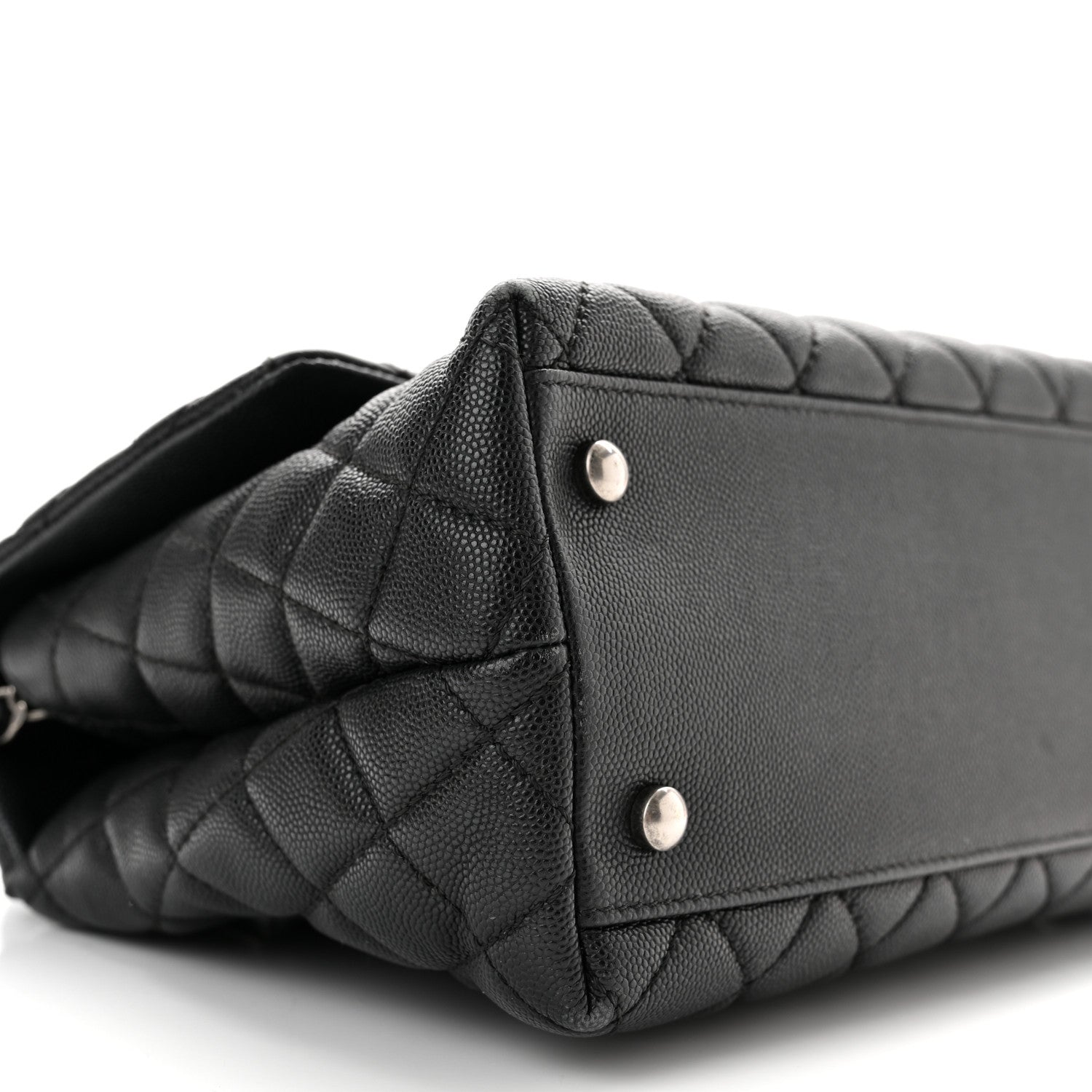 Chanel Caviar Lizard Embossed Quilted Small Coco Handle Flap Black 8 of 9