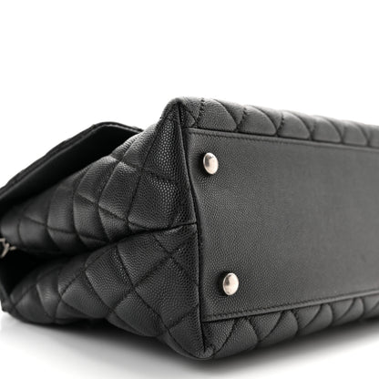 Chanel Caviar Lizard Embossed Quilted Small Coco Handle Flap Black 8 of 9