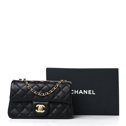 Chanel Lambskin Quilted Mini Rectangular Pearl Crush Flap Black 10 of 10