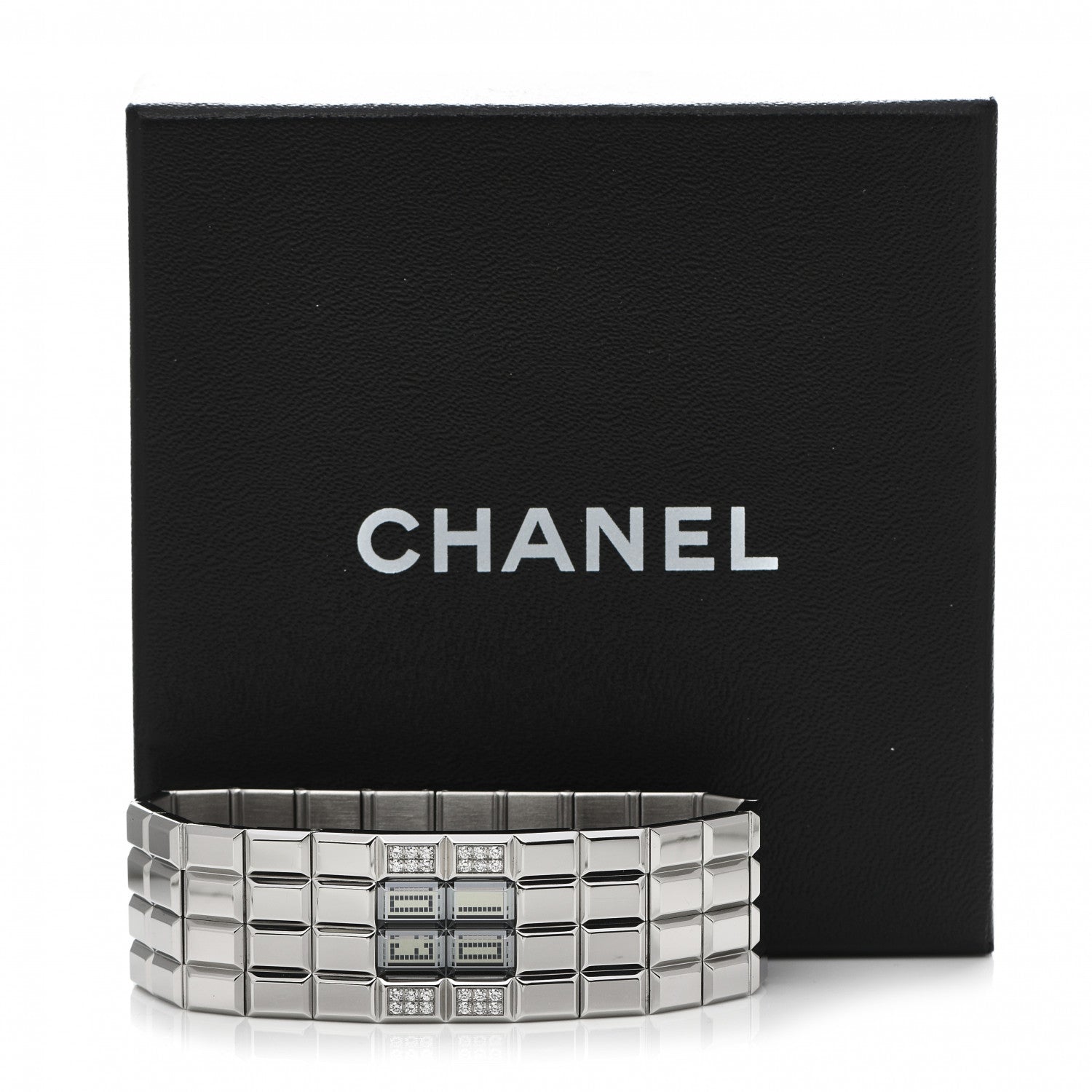 Chanel Stainless Steel Diamond 24mm Chocolat Digital Quartz Watch 7 of 7