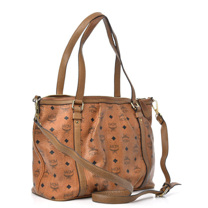 MCM Visetos Medium Essentials Shopper Tote Cognac 3 of 16