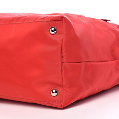 Prada Tessuto Nylon Saffiano Shoulder Bag Rosso 9 of 10