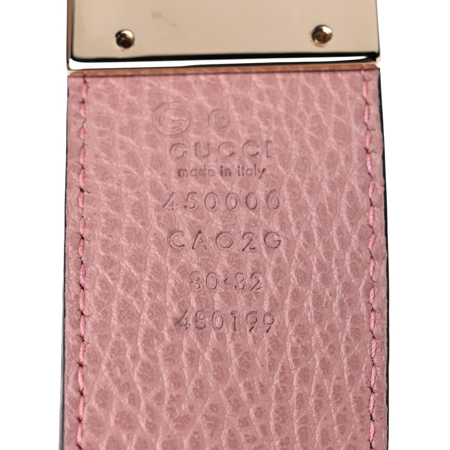 Gucci Calfskin 1973 Reversible Belt 80 32 Black Pink 3 of 4