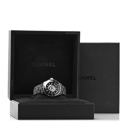 Chanel Stainless Steel Ceramic Diamond Dial 38mm J12 Quartz Watch Black 5 of 5