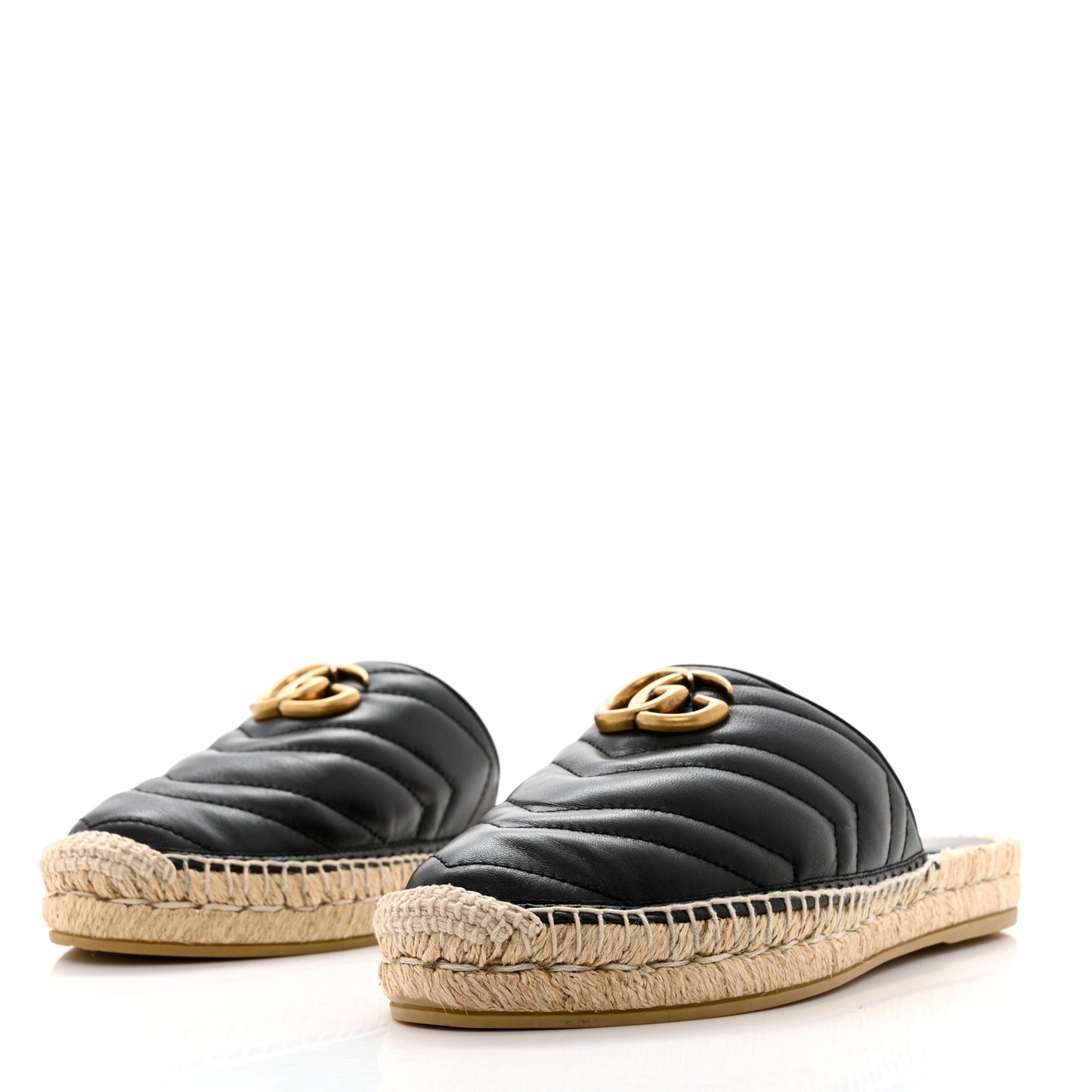 Nappa Matelasse GG Marmont Espadrille Slippers 39 Black