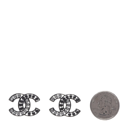 Chanel Crystal Large CC Earrings Black 2 of 6
