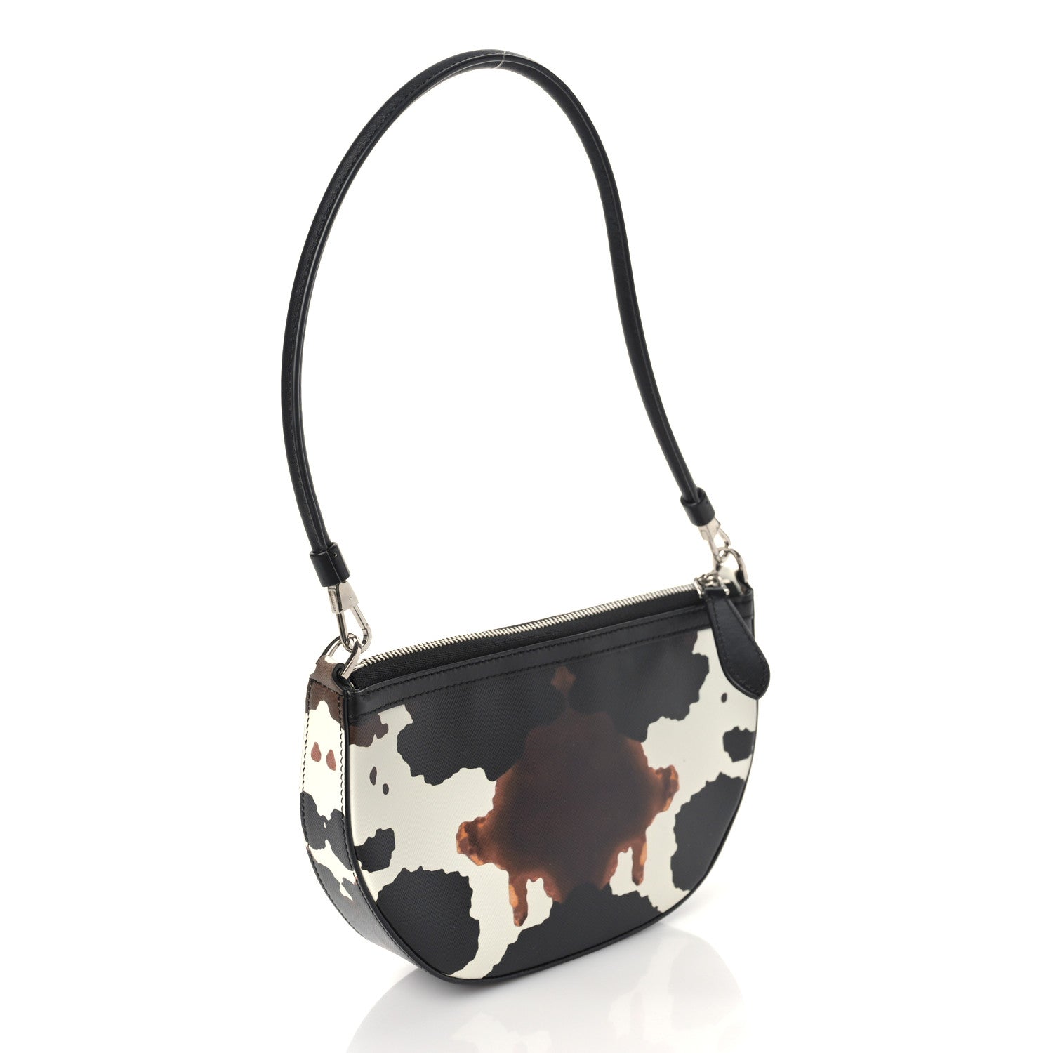Burberry Calfskin Camouflage Mini Olympia Shoulder Bag Black 3 of 8