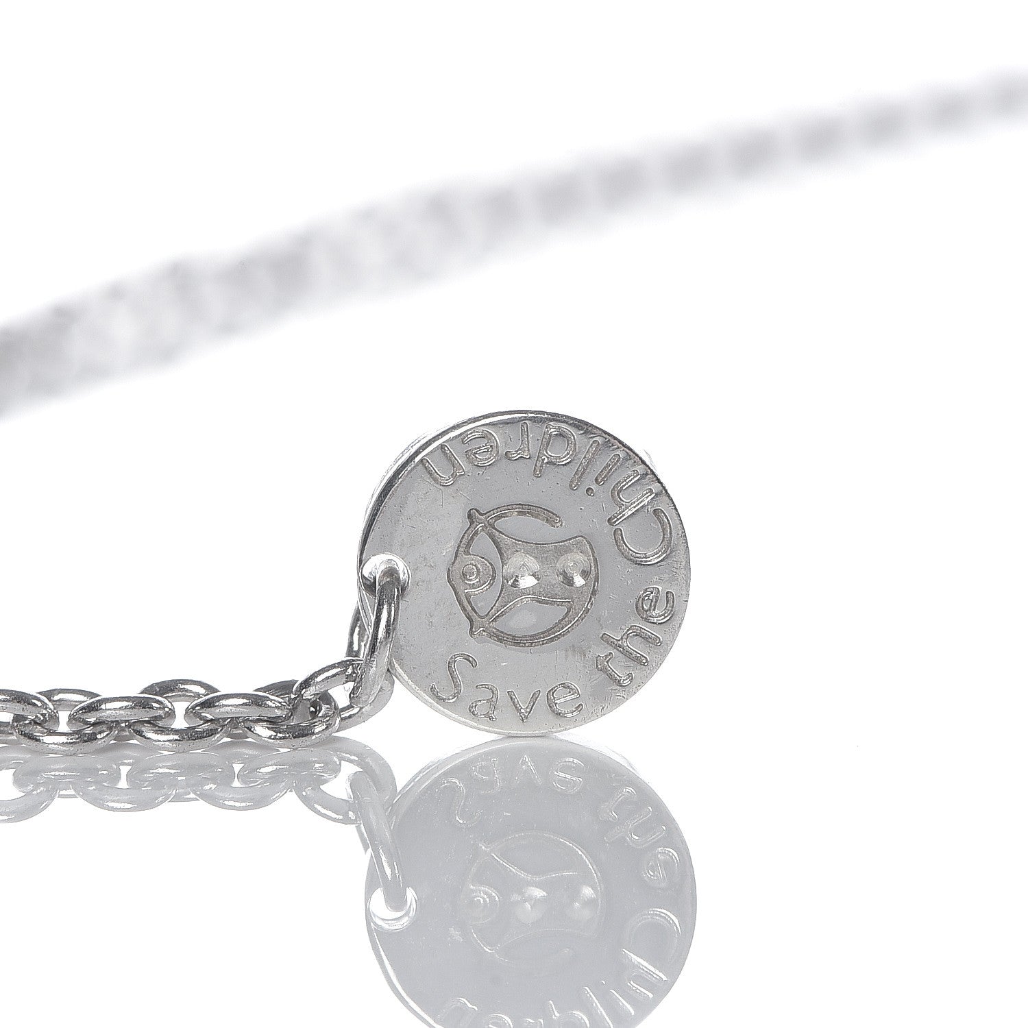 Bulgari Sterling Silver Ceramic Save The Children Pendant Necklace 7 of 10