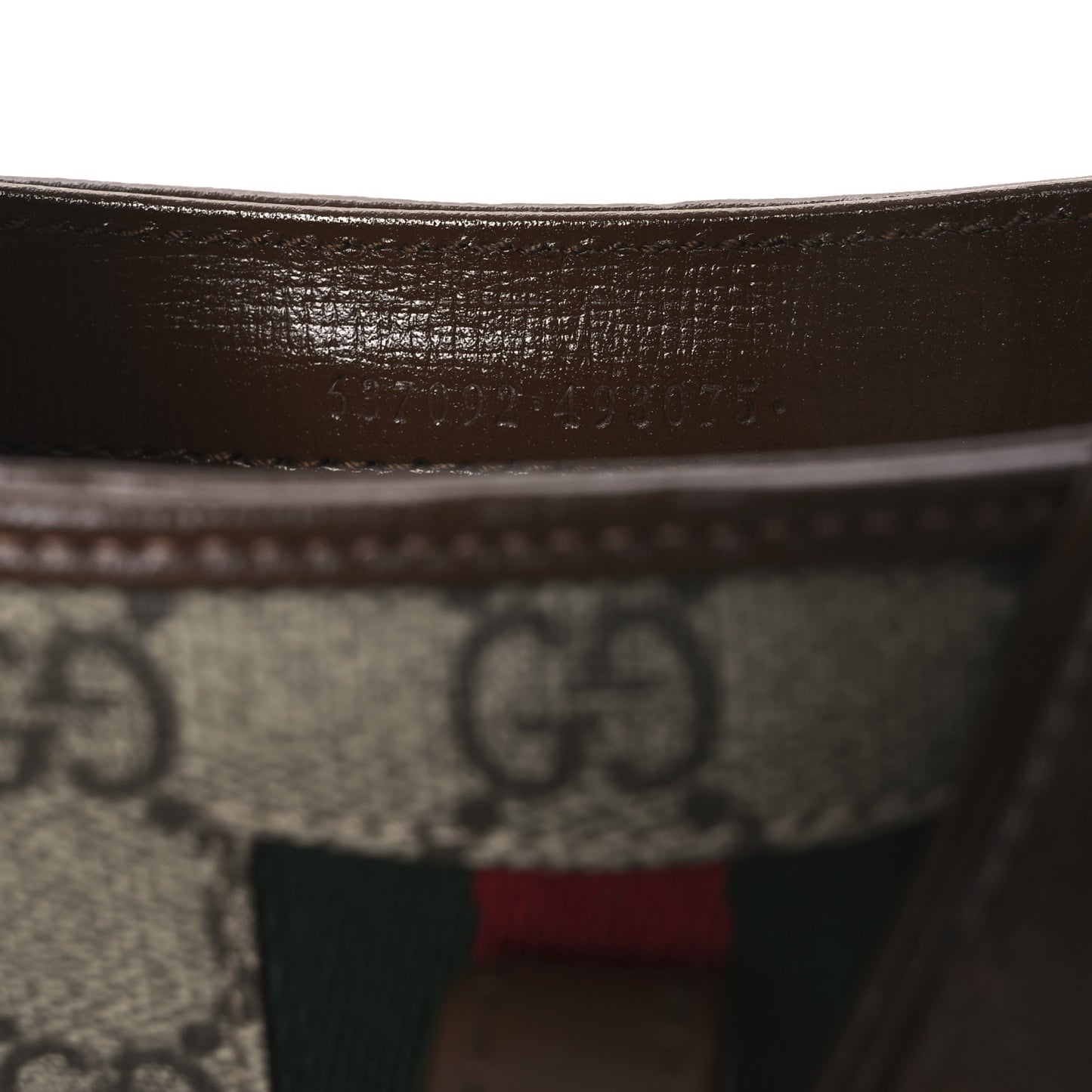 GG Supreme Monogram Azalea Calfskin Web Mini Jackie 1961 Hobo Beige Ebony Brown Sugar
