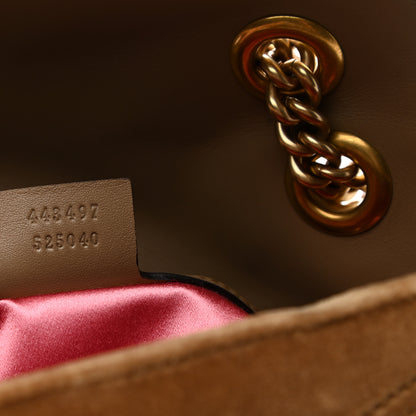 Gucci Velvet Matelasse Small GG Marmont Shoulder Bag Taupe 7 of 10