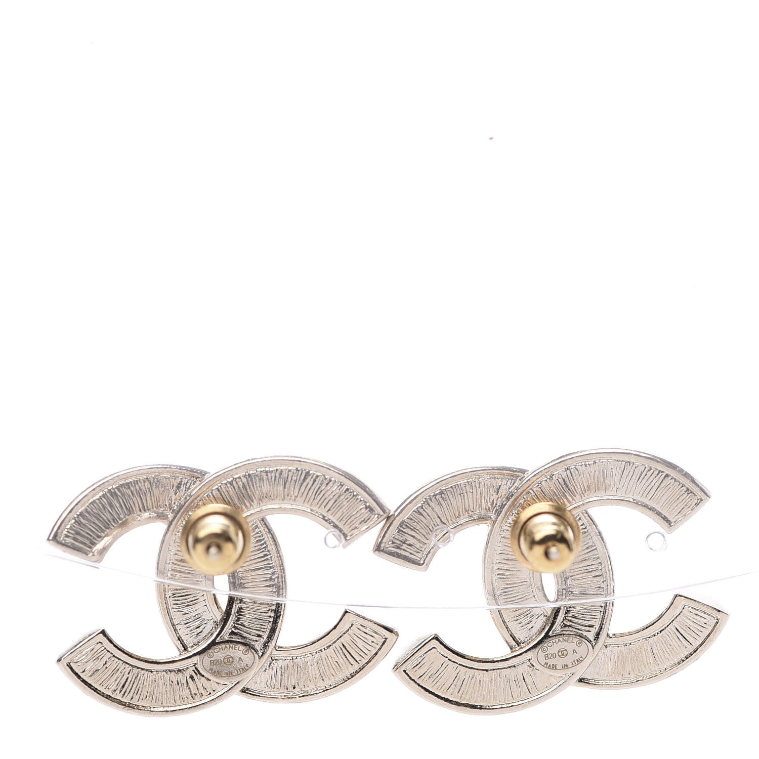 Chanel Crystal Pearl Chain Mania CC Earrings Gold 4 of 5