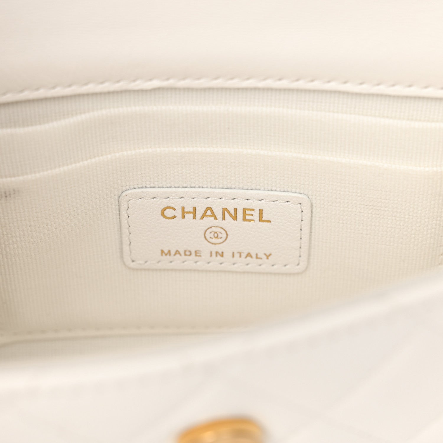 Chanel Lambskin Pearl Crystal Quilted Pearly Girl Handle Flap Phone Holder With Chain White 6 of 11