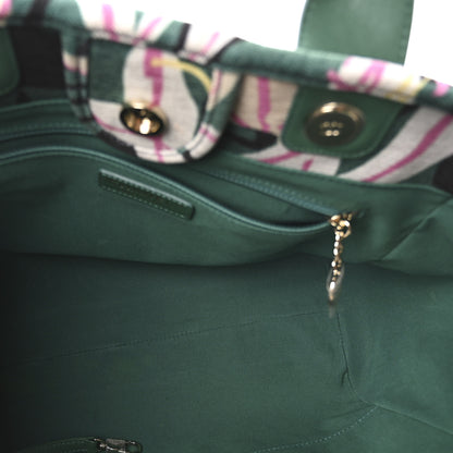 Chanel Velvet Calfskin Beaded Small Deauville Tote Pink Green Black 6 of 12