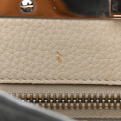 Fendi Cuoio Romano Selleria Bi-Color Medium Peekaboo Iconic Satchel Asfalto Latte 9 of 11