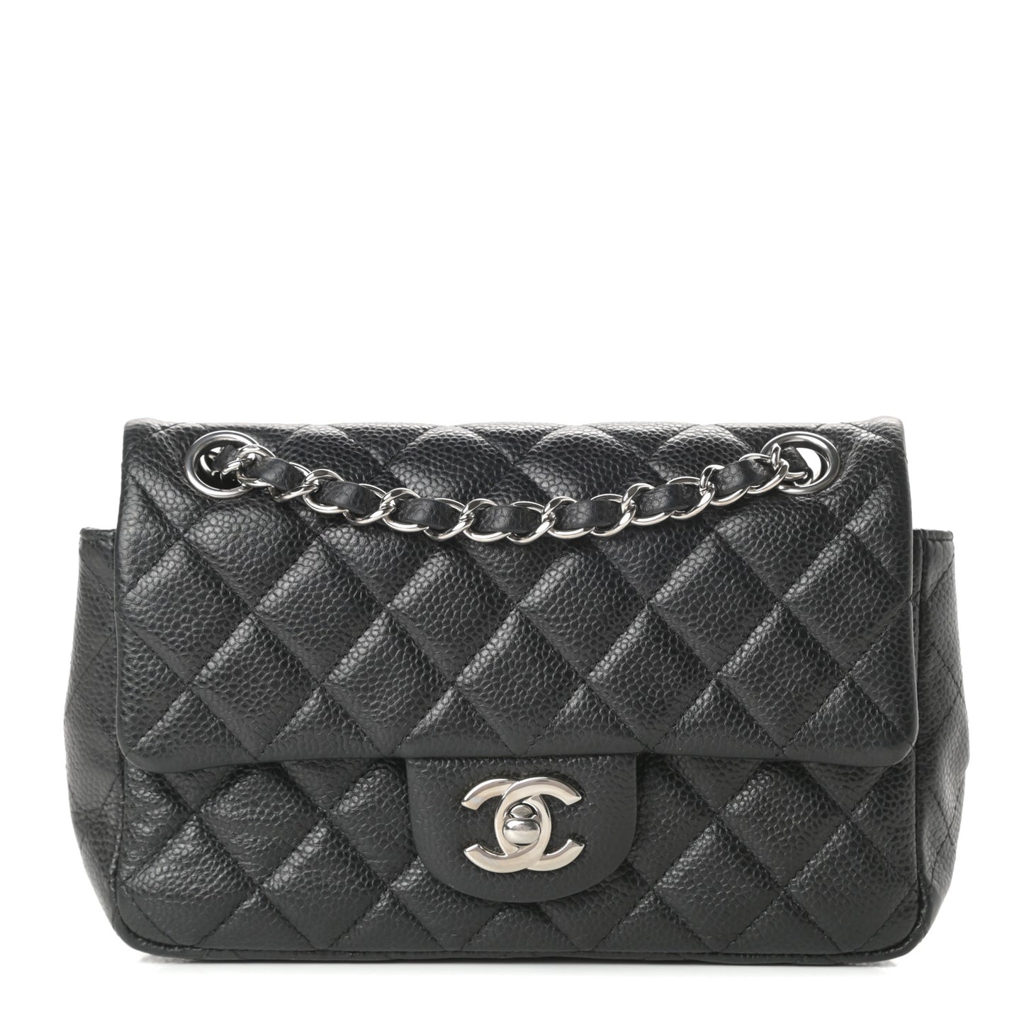 Caviar Quilted Mini Rectangular Flap Black