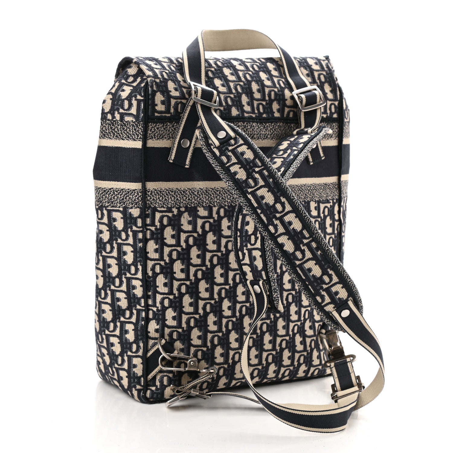 Christian Dior Oblique Backpack Blue White 3 of 8
