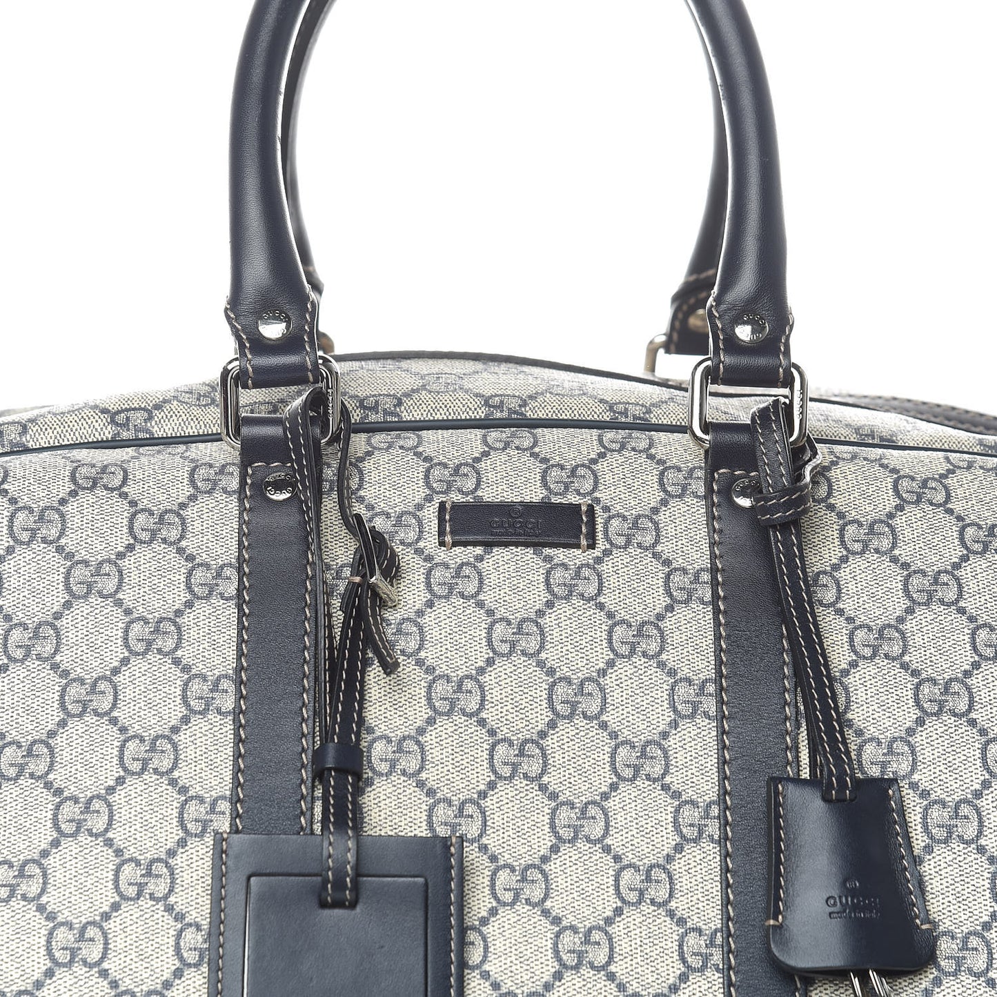 GG Plus Monogram Large Carry On Duffle Trolley Navy