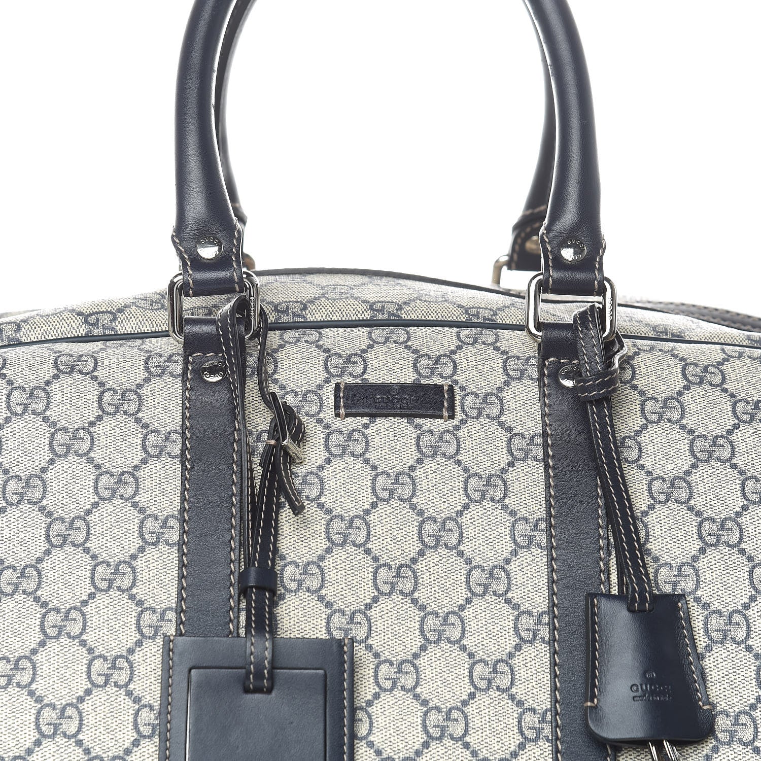 Gucci GG Plus Monogram Large Carry On Duffle Trolley Navy 14 of 16