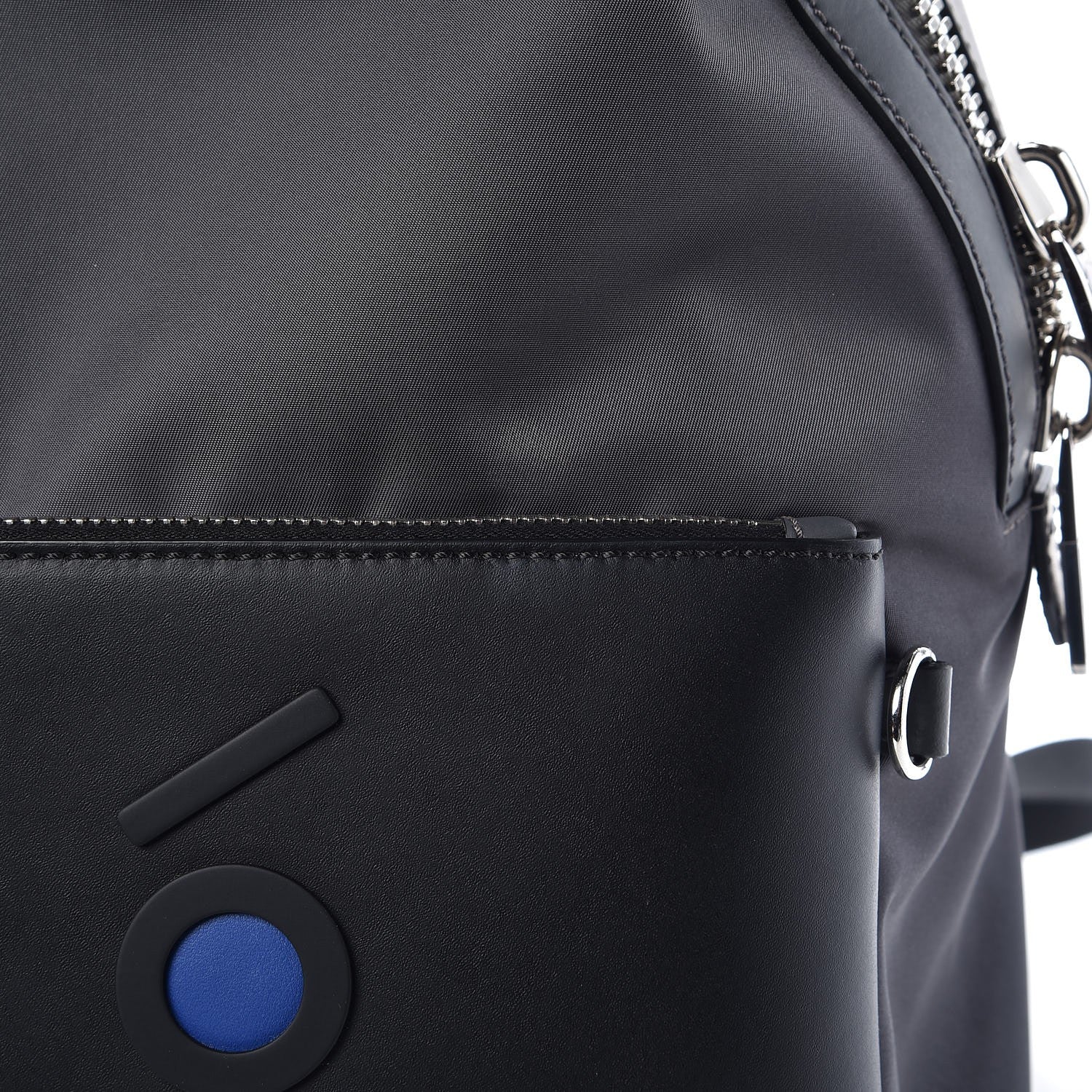 Fendi Nylon Calfskin Faces No Words Emoticon Pouch Pocket Backpack Asfalto 8 of 10