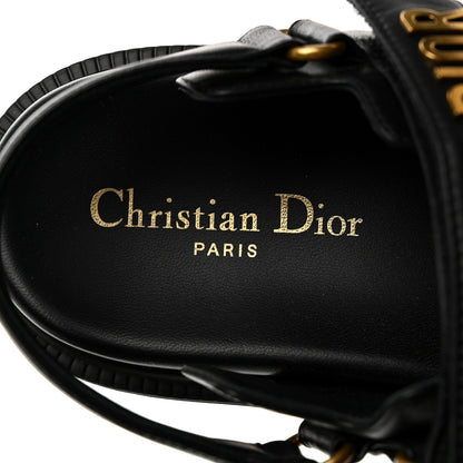 Christian Dior Lambskin Dioract 10mm Sandals 37.5 Black 6 of 8